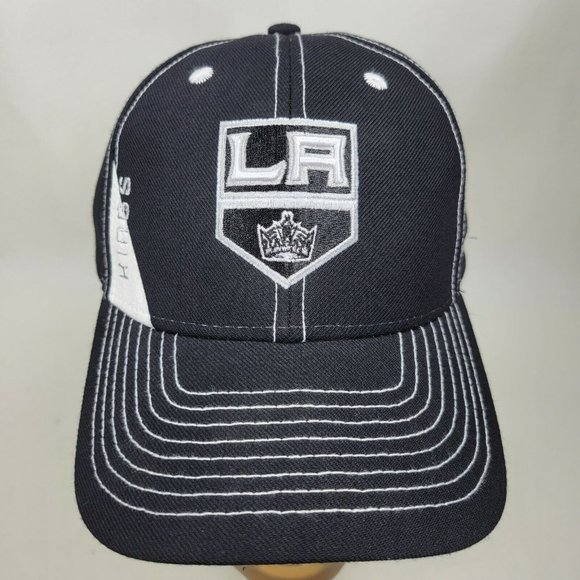 LA Kings Hockey Reebok NHL Face Off Headwear Strap Back Hat Cap Black - Picture 2 of 8